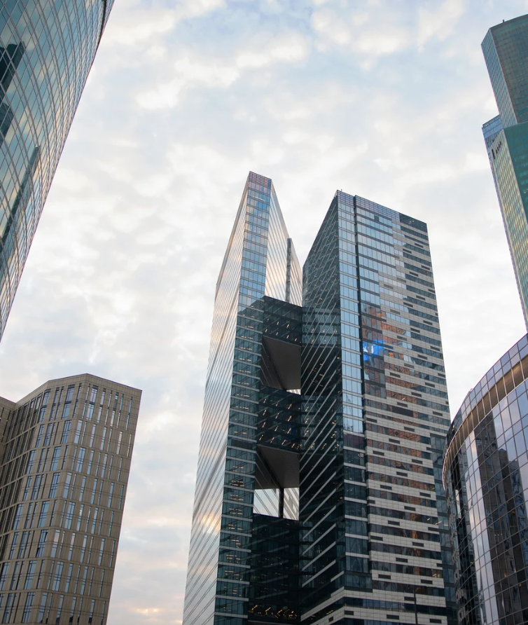 Modern glass skyscrapers